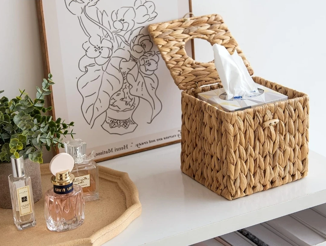 NEW! Woven Tissue Box Cover - Square - photo 4