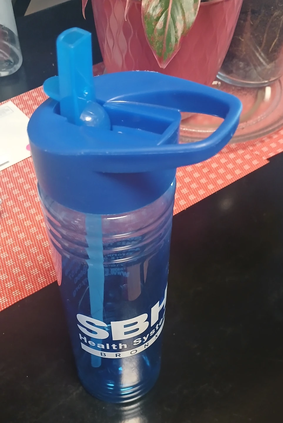 SBH Health System Bronx Blue Water Bottle with Straw