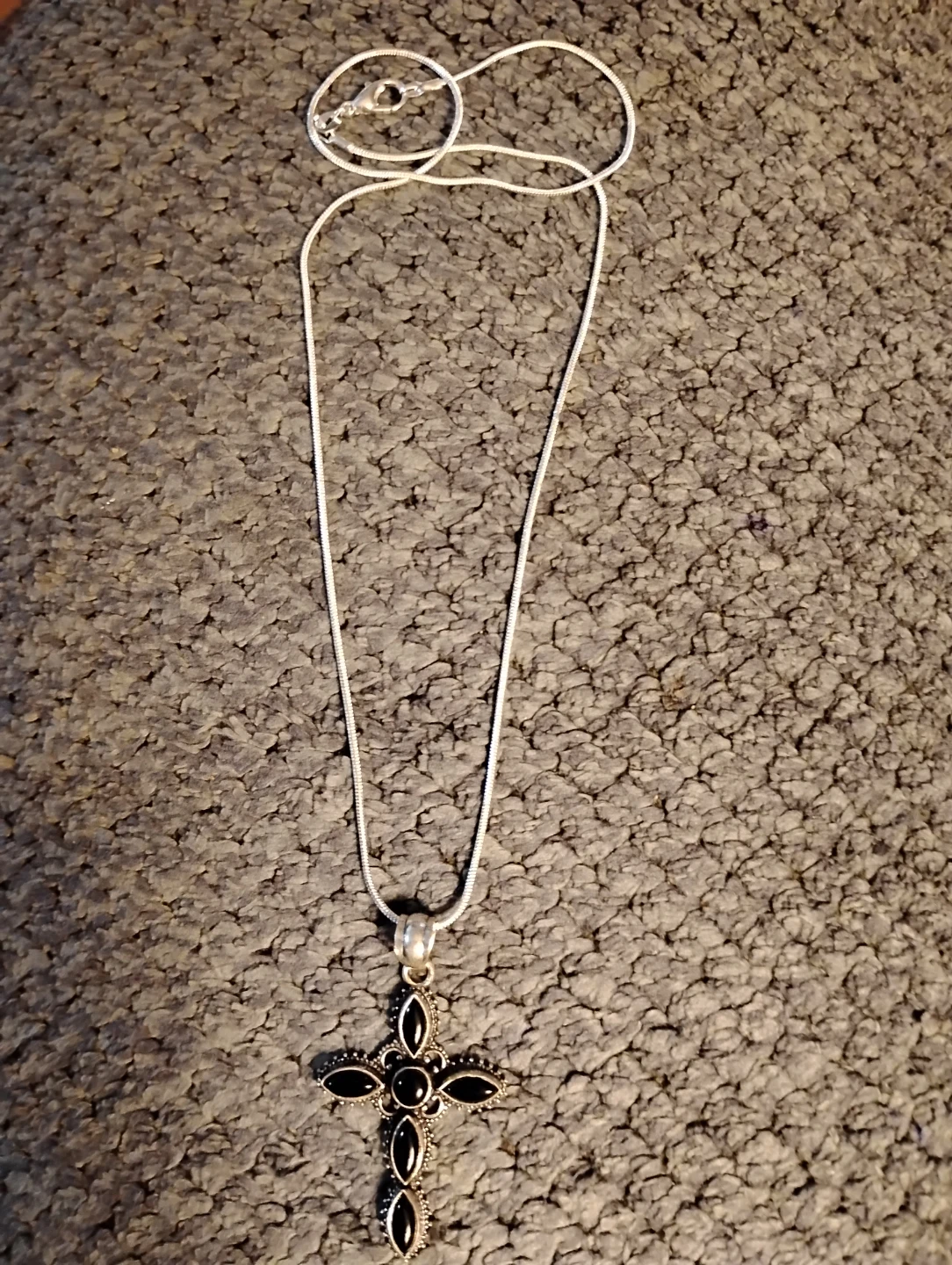 Sterling Silver Onyx Cross - photo 2
