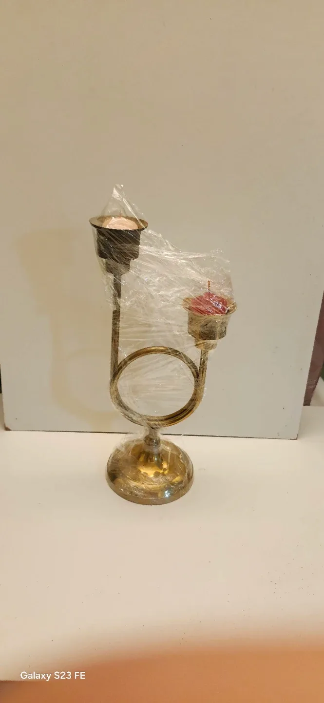 Brass 2-Candle Holder includes two candles