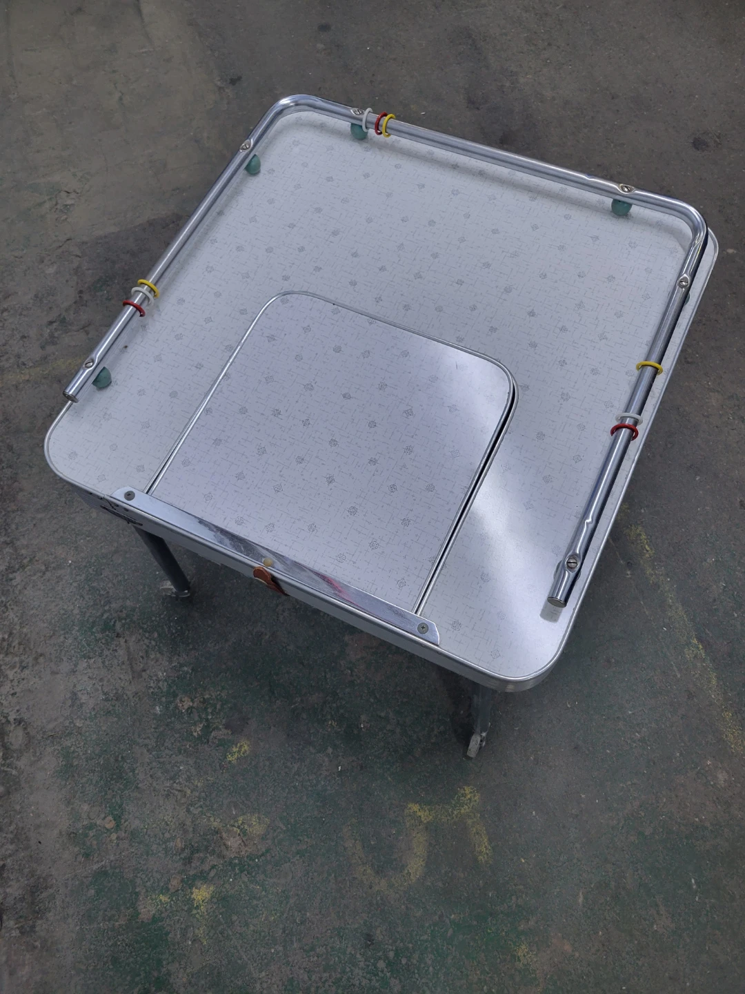 Vintage All-Rite Portable Folding Table with Built-in Seat - photo 4