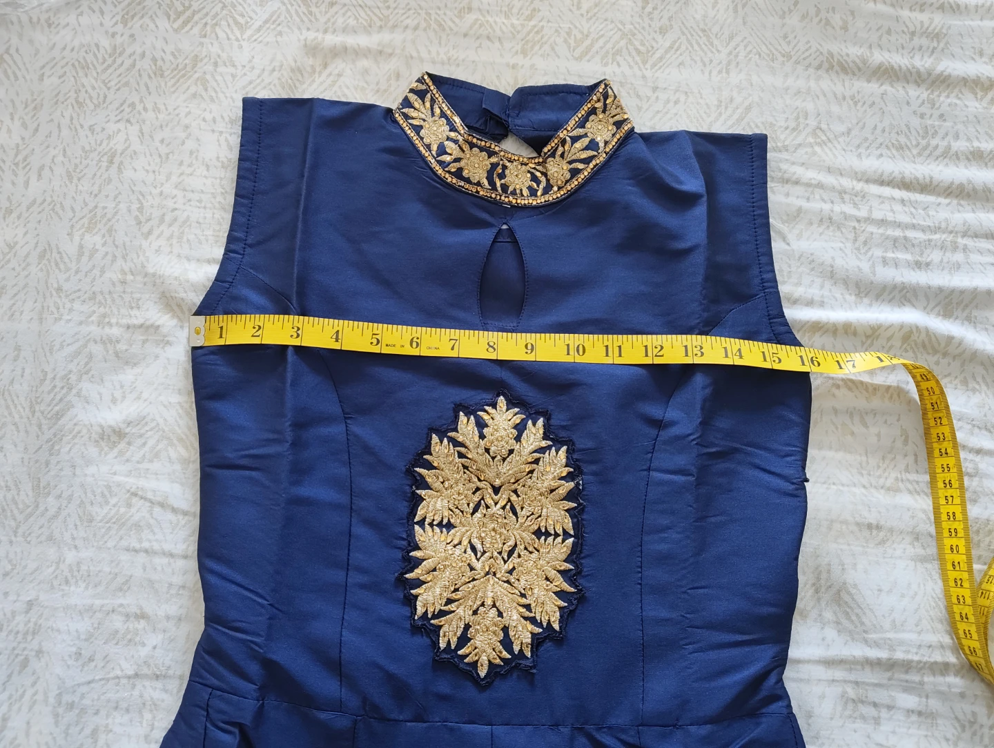 Navy Blue Embroidered  Dress/gown only worn once - photo 4