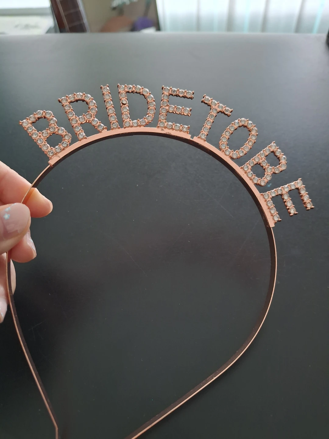 Rose Gold Rhinestone BRIDETOBE Headband