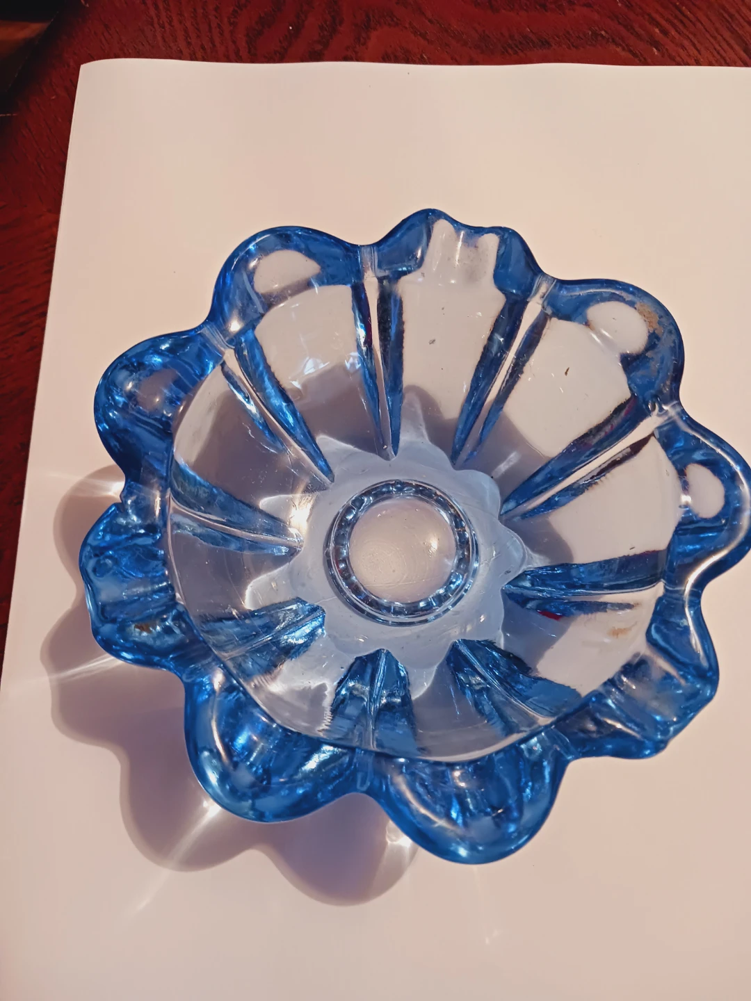 Gorgeous Blue Glass Ashtray or Candy Bowl - photo 3