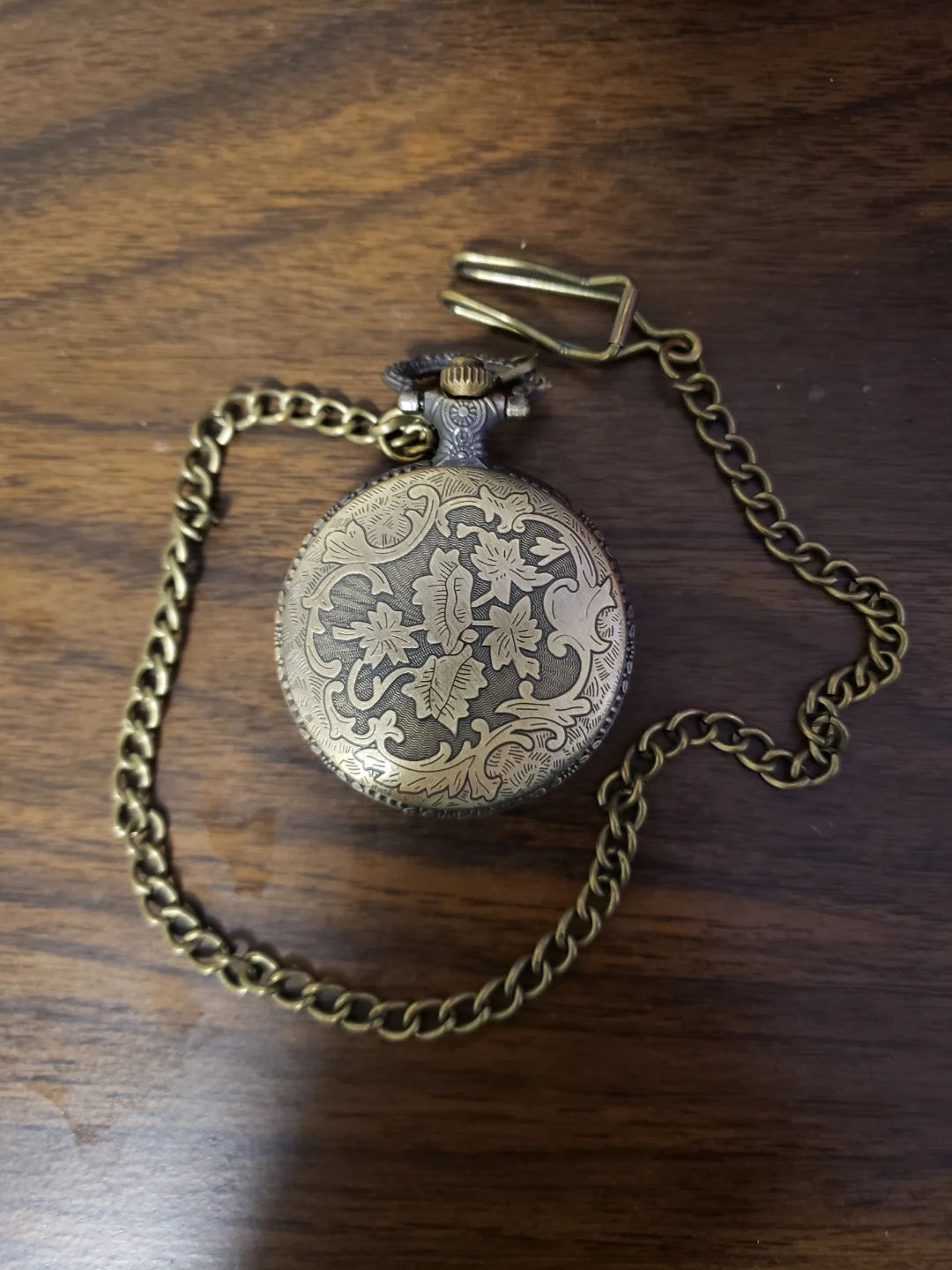 Quartz Pocket Watch with Train Engraving - photo 3