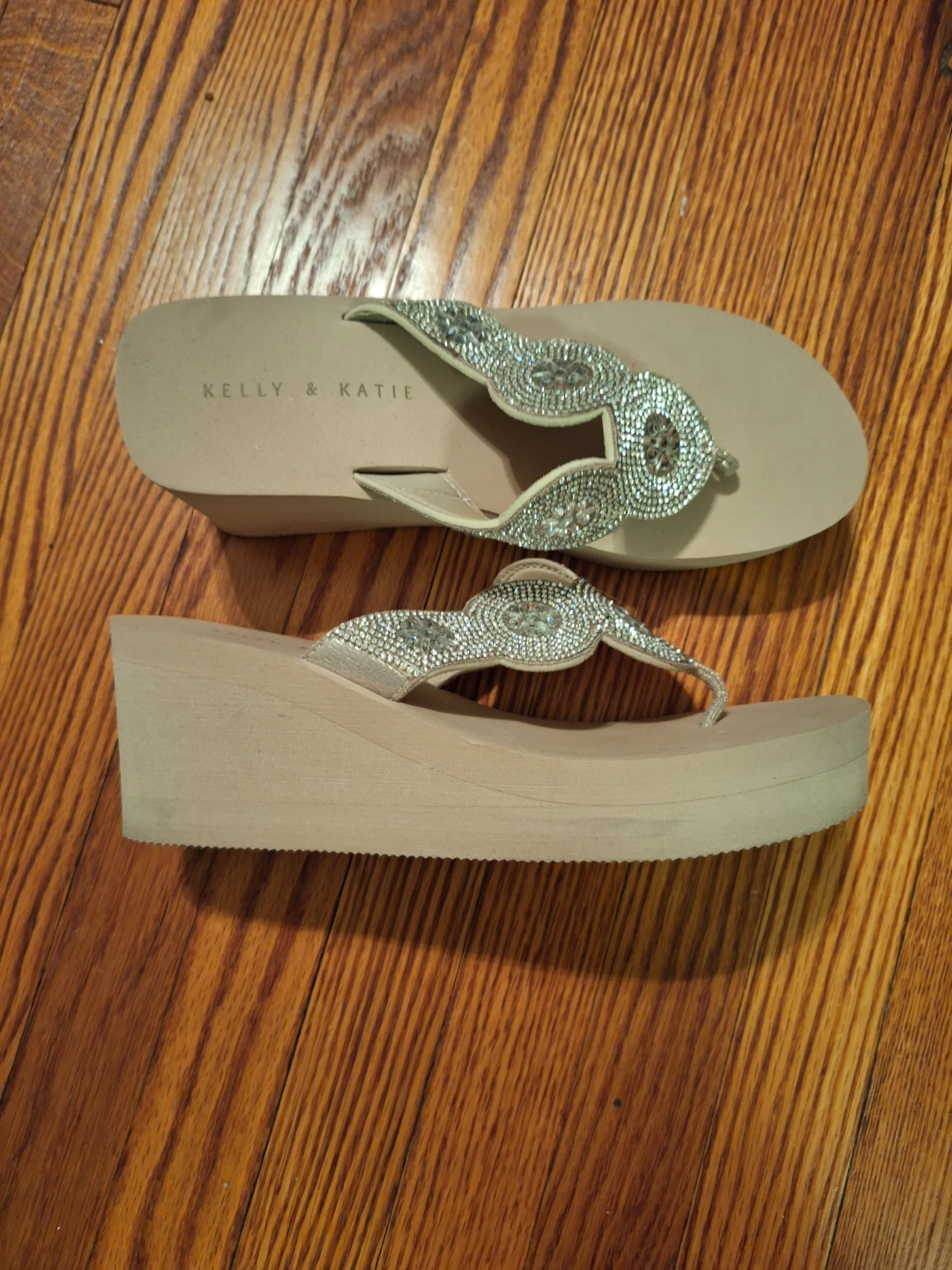 Kelly & Katie Embellished Wedge Flip-Flops