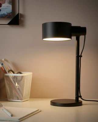 IKEA LÖVMÅNAD Table Lamp with SOLHETTA LED Bulb