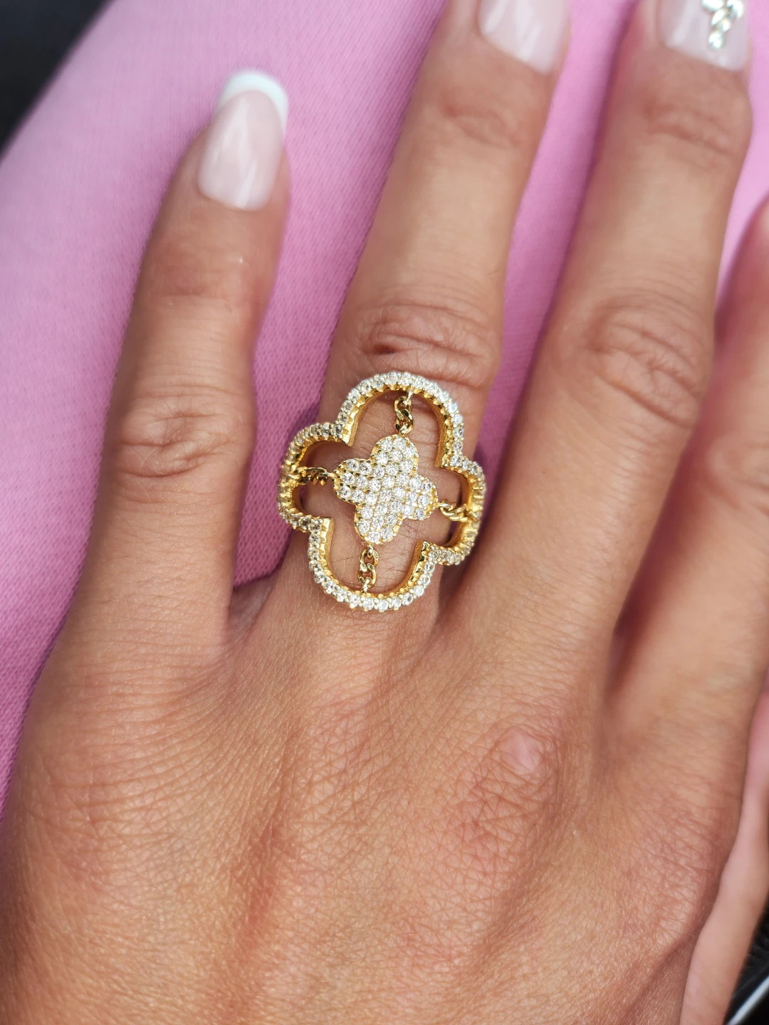 Gold Clover Statement Ring