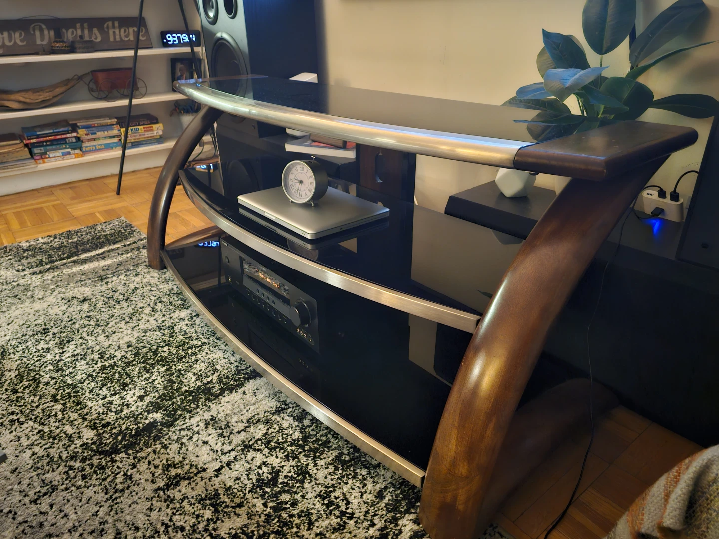 Media Console Stand - Wood & Glass - photo 3