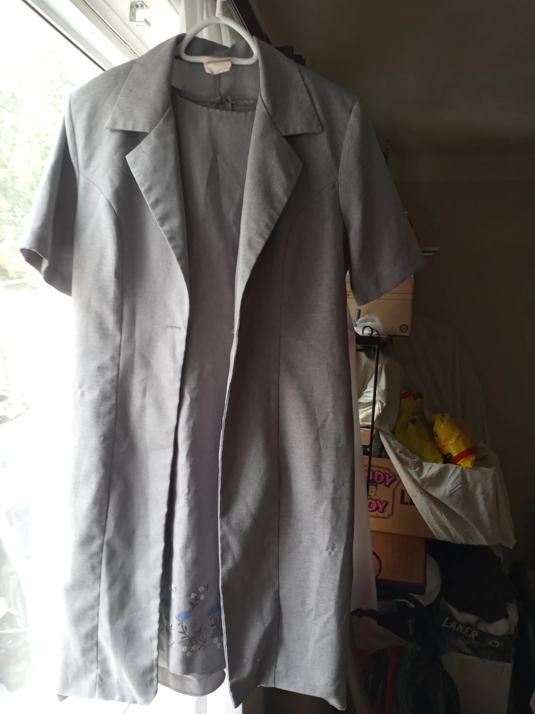 Grey Dress and Matching Jacket Set