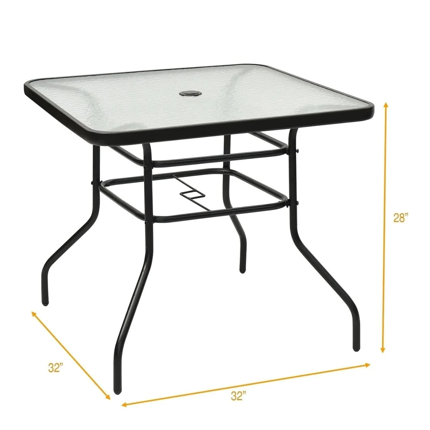 Ew<> Square Glass Top Patio Table - photo 4