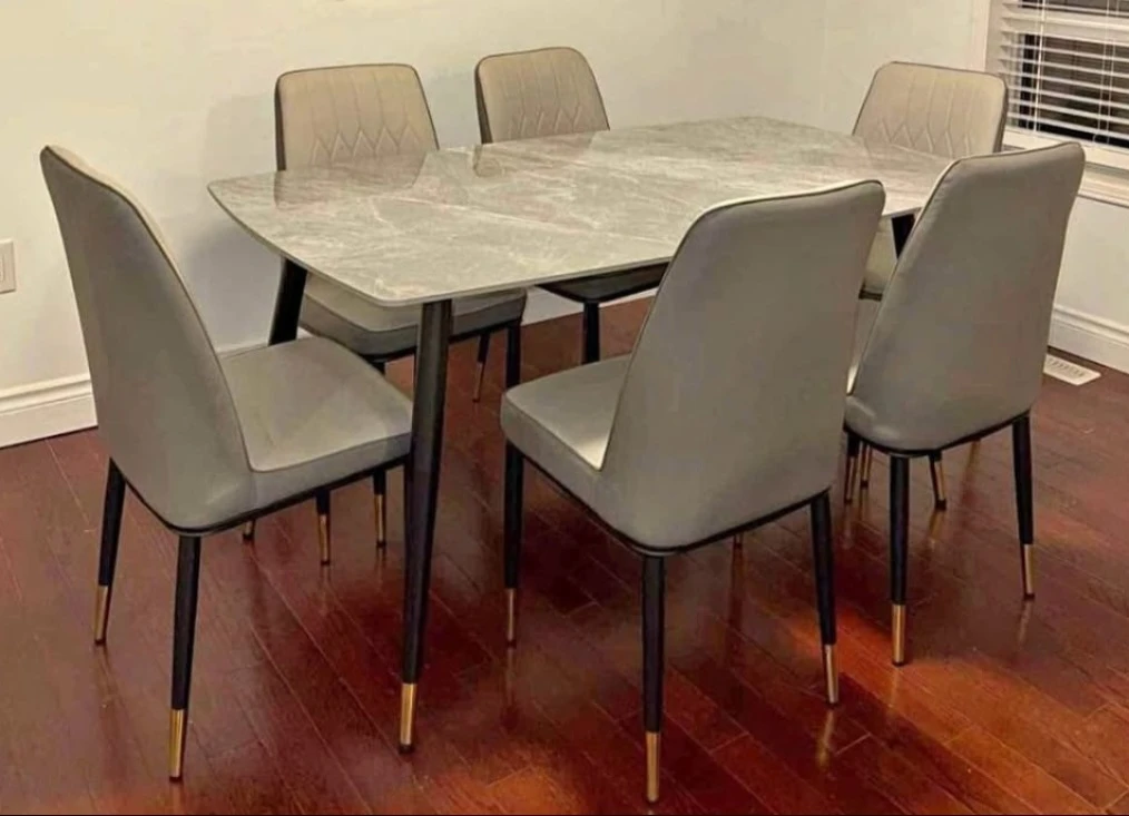 Marble Dining Table Set with 6 Chairs New