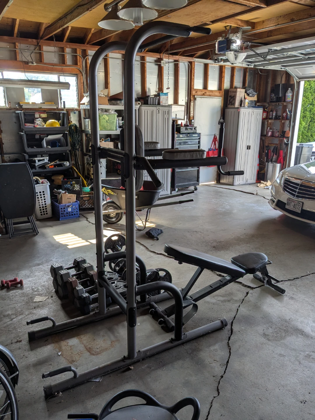 Weider 200 Weight Bench and Dumbbell Set