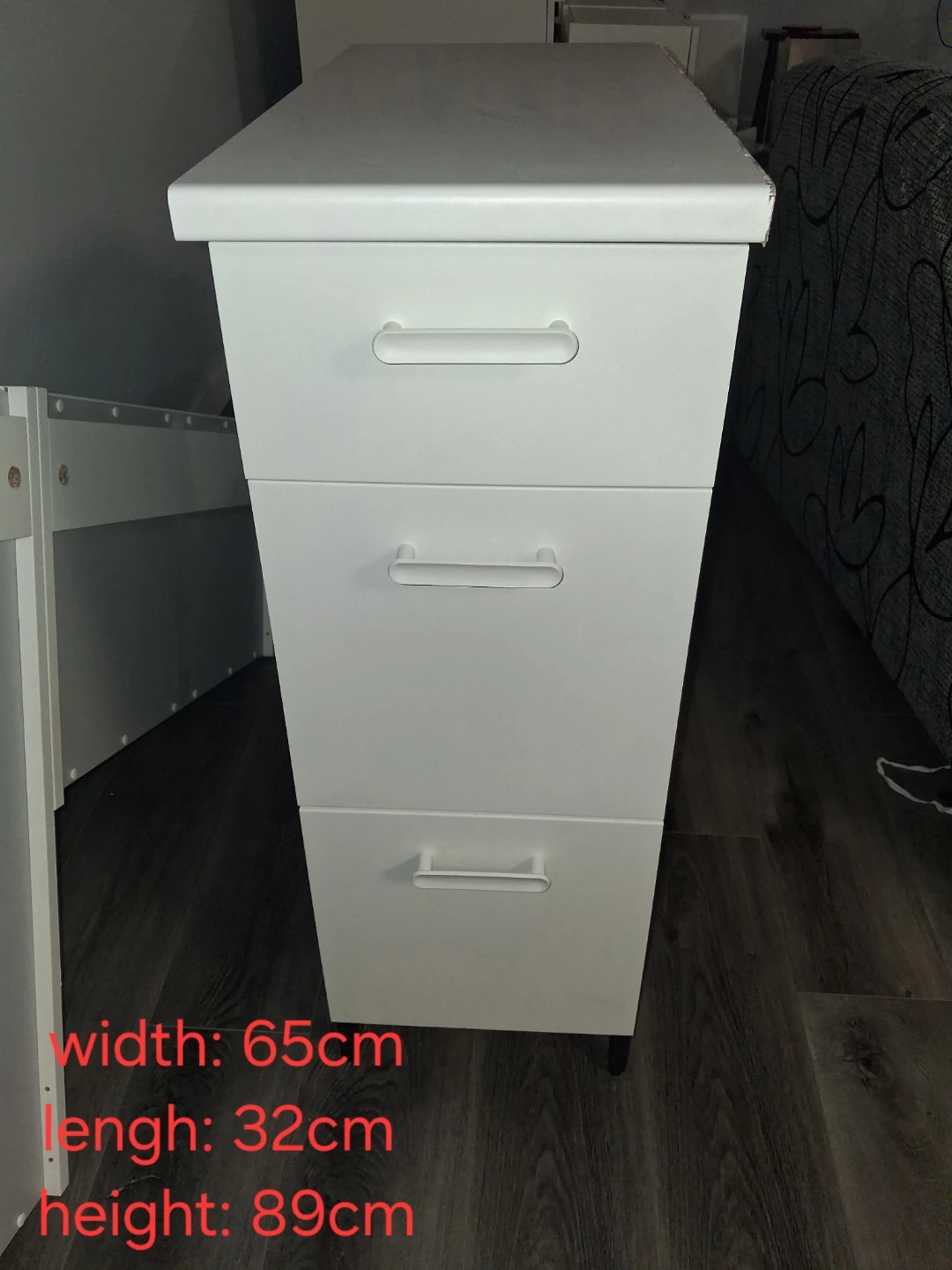 White Storage Cabinet with Drawers - photo 5