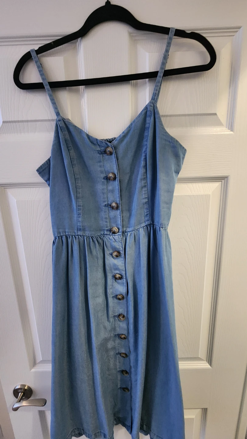 Blue Denim Button-Front Sundress