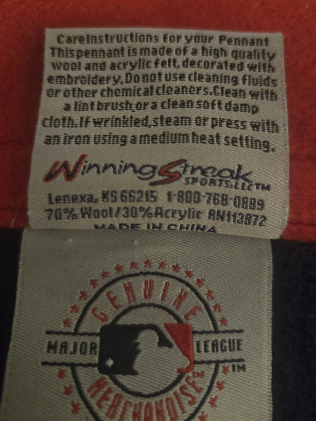 Boston Red Sox MLB Dynasty Embroideed Wool Banner.  EUC. - photo 5