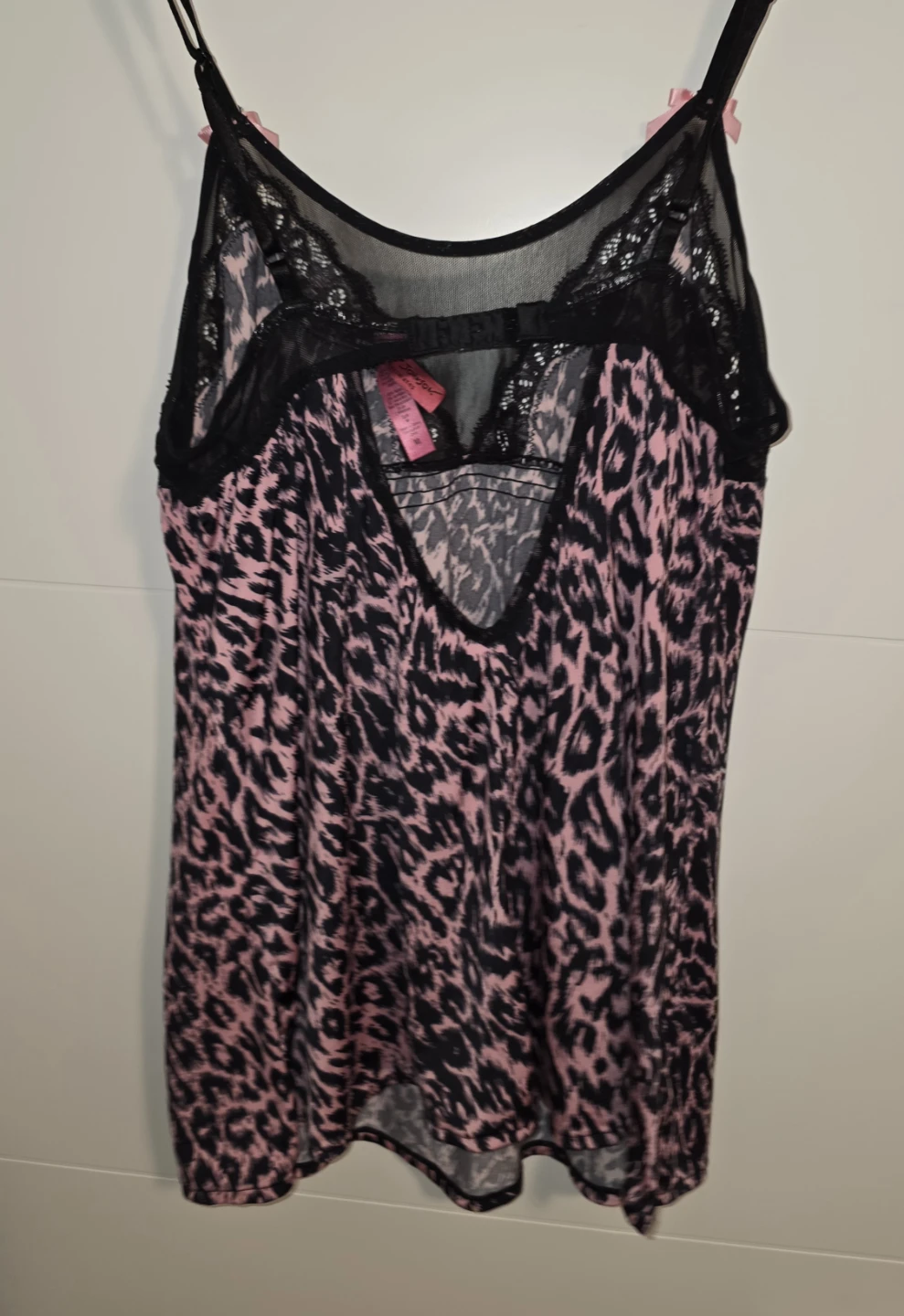 Betsey Johnson Intimates Pink Leopard Lace Chemise — Size M