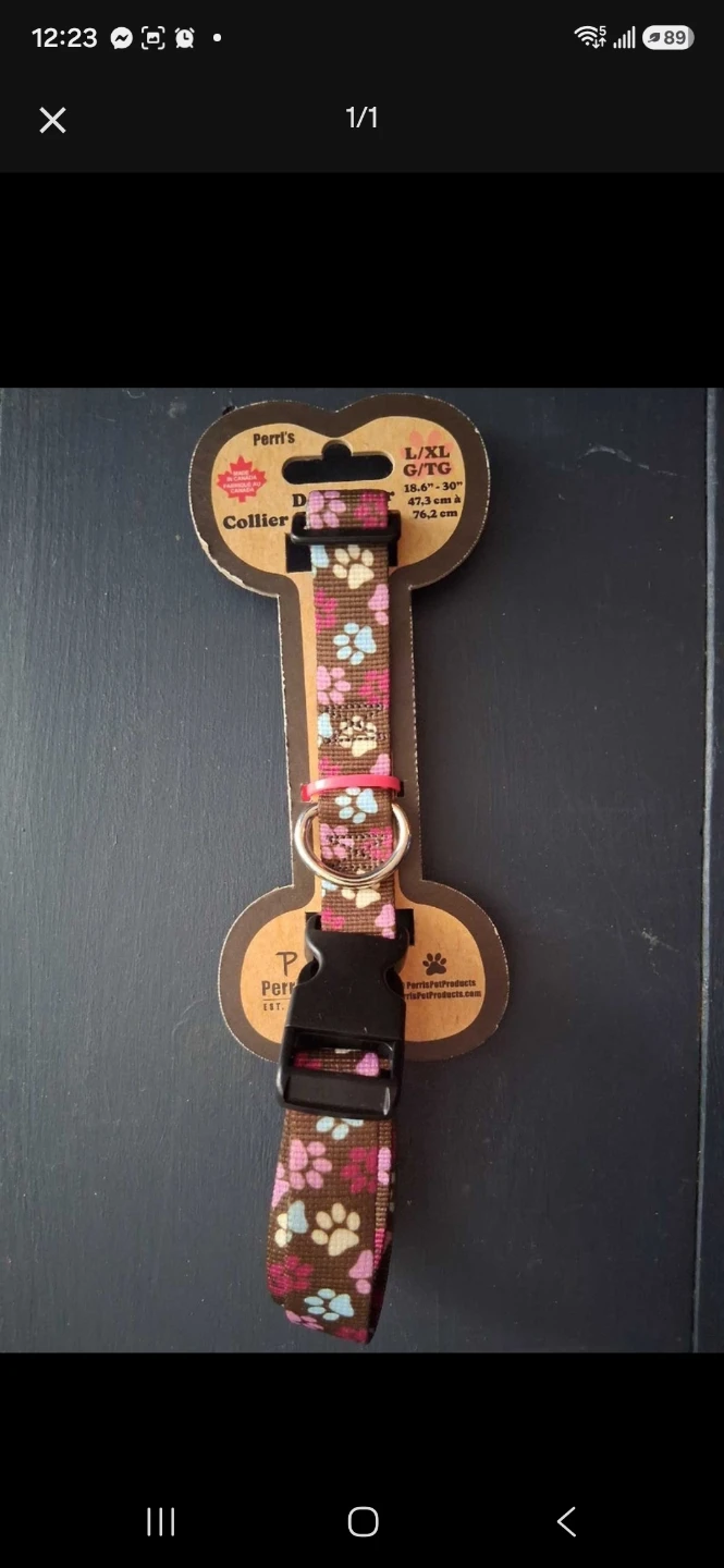Perri's L/XL Size Dog Collar - Brand New - Made in Canada