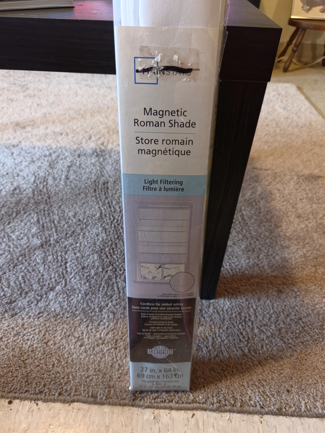 Mainstays Magnetic Roman Shade 27" x 64" - photo 2