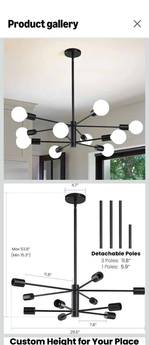 Black Sputnik Chandelier