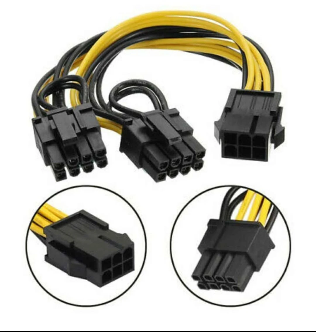 Multiple PCIe Power Cable Adapter 6-Pin to 8-Pin