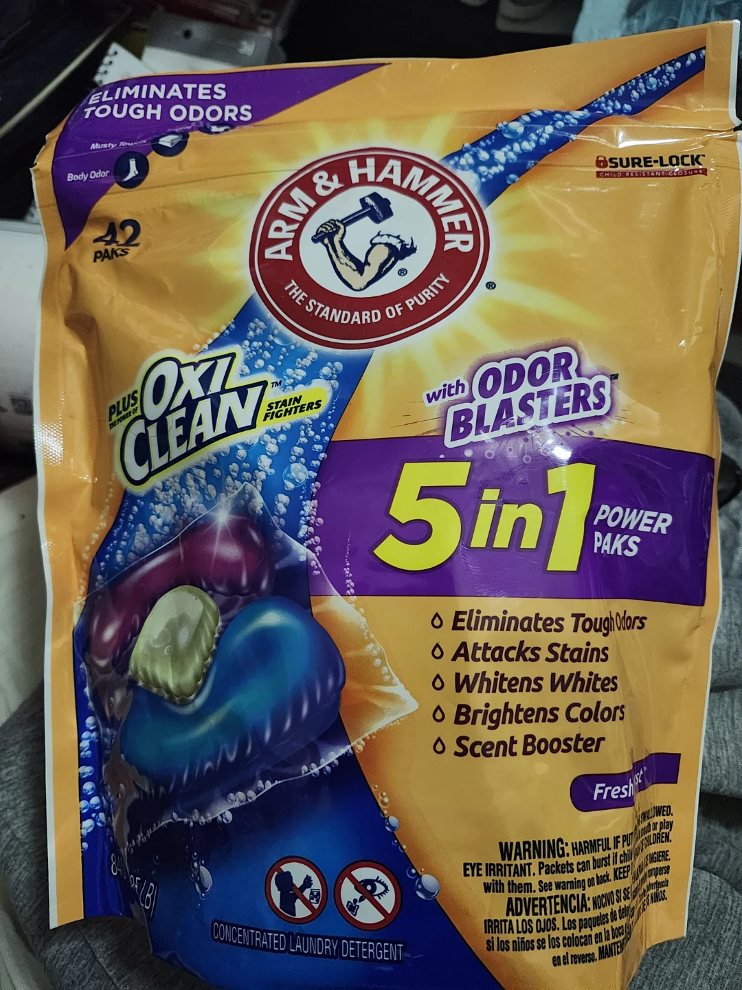 Arm & Hammer OxiClean 5-in-1 Power Paks Laundry (42 Paks)