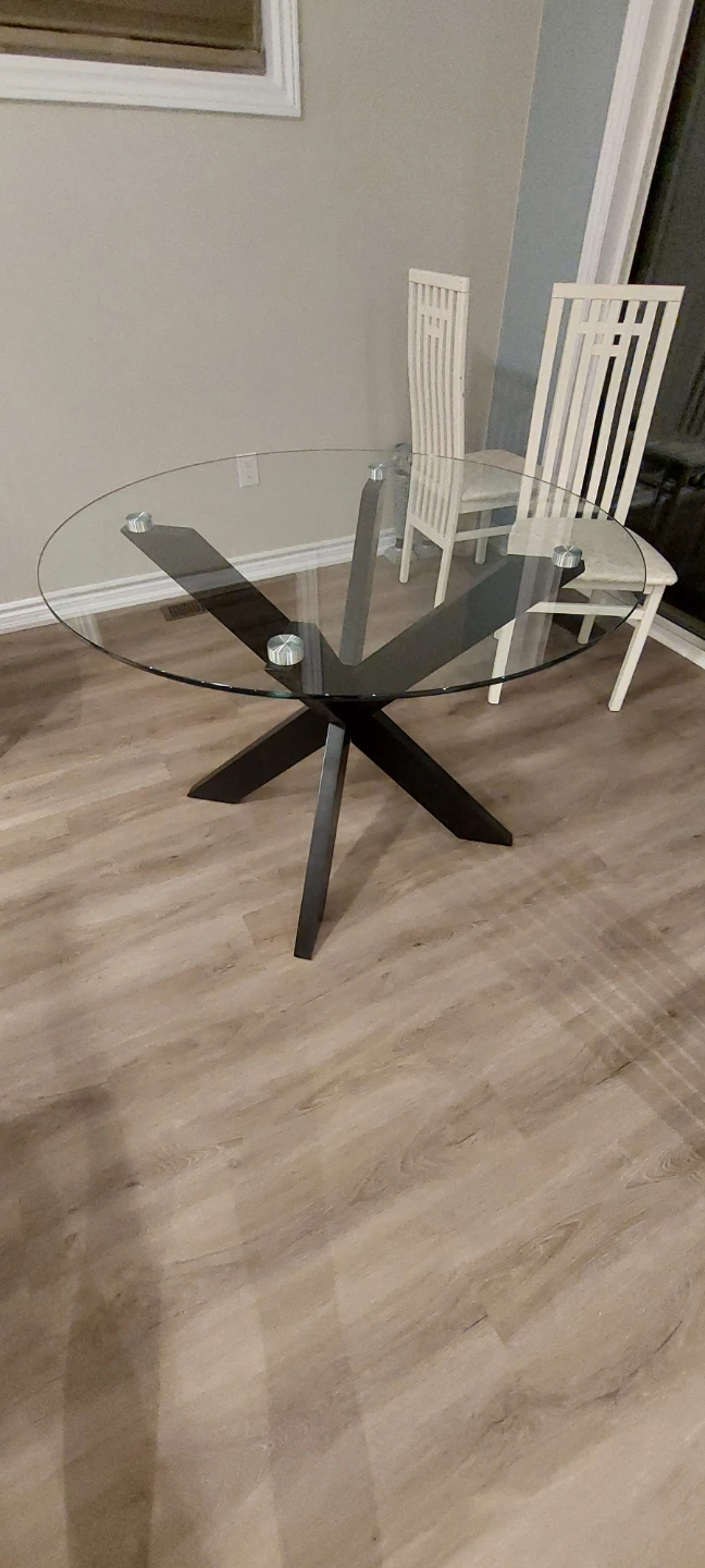 Glass Top Dining Table with X-Base - photo 2
