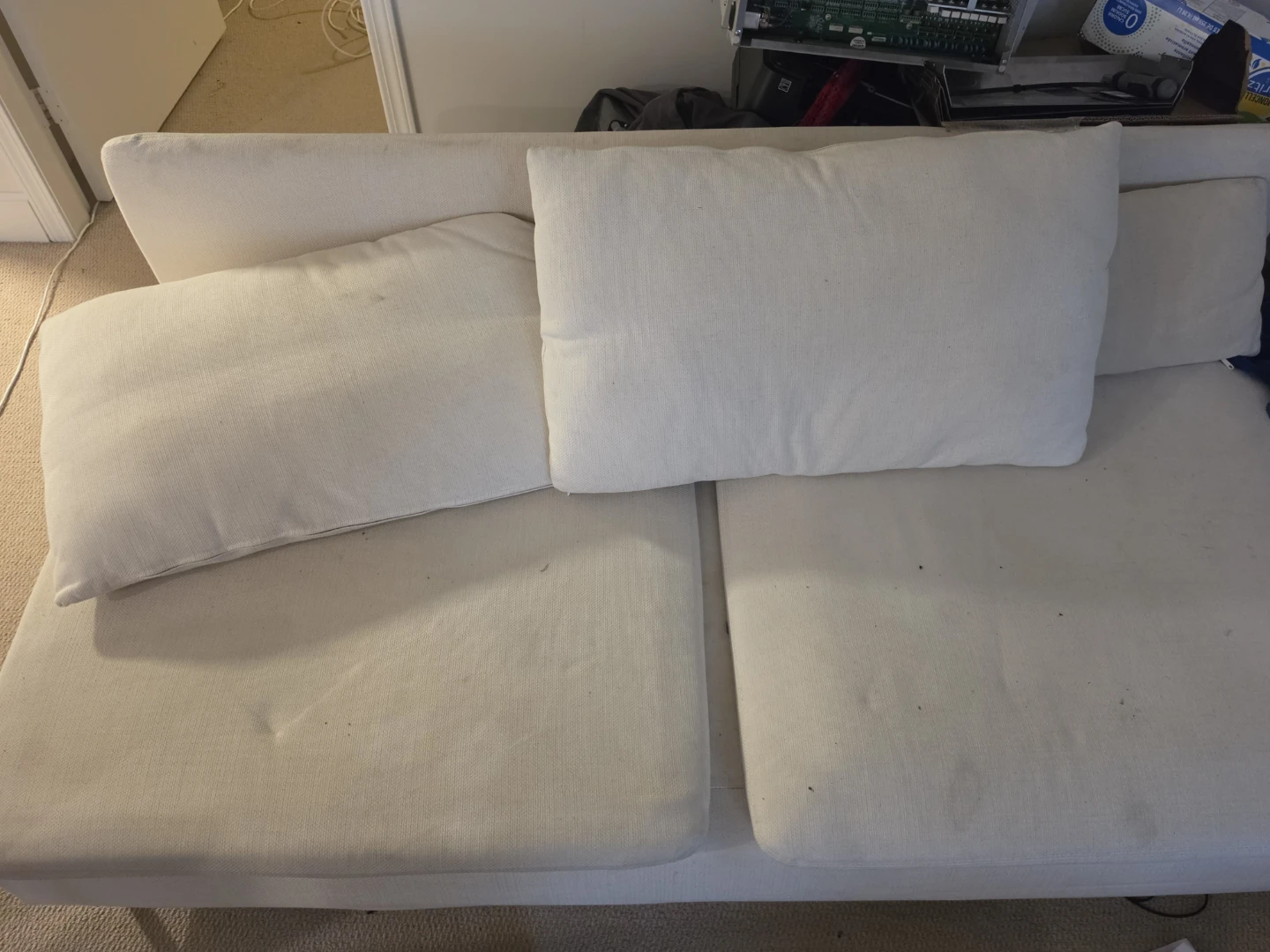 White Sofa with Cushions