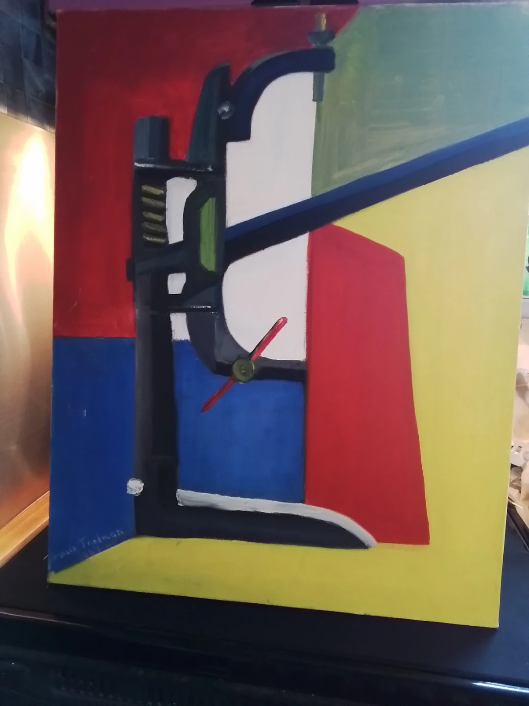 Original 1967 MCM Abstract Oil Painting by Janice Friedman