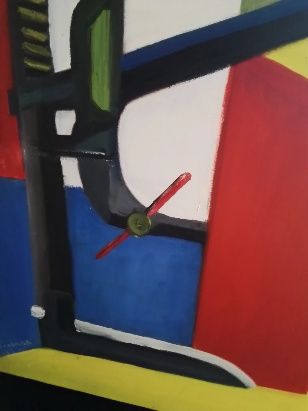 Original 1967 MCM Abstract Oil Painting by Janice Friedman - photo 3