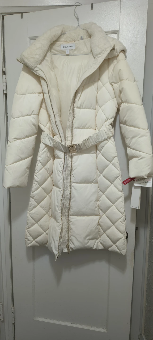 Calvin Klein Cream Puffer Coat
