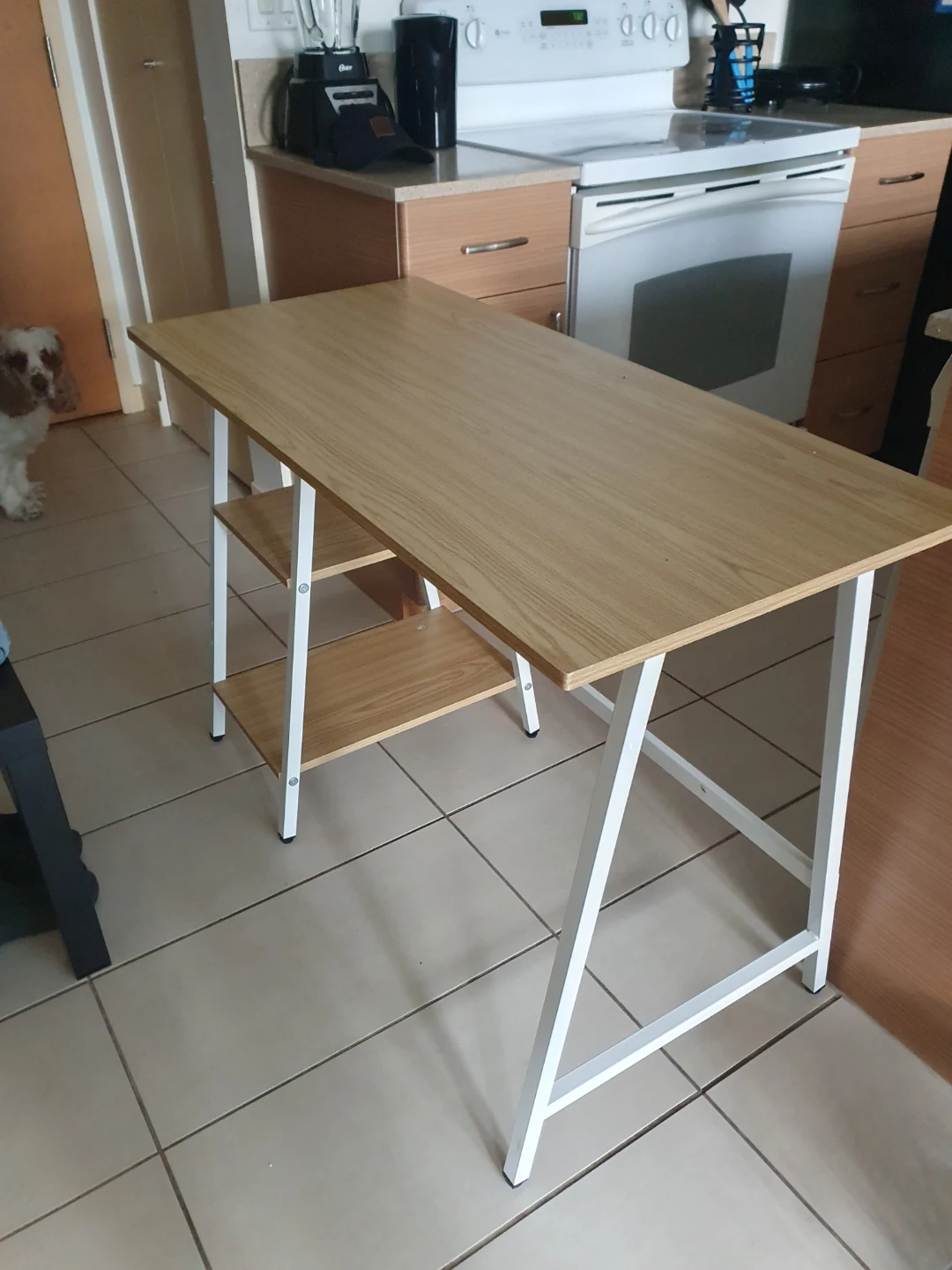 Wood Grain Desk with Shelves - photo 2