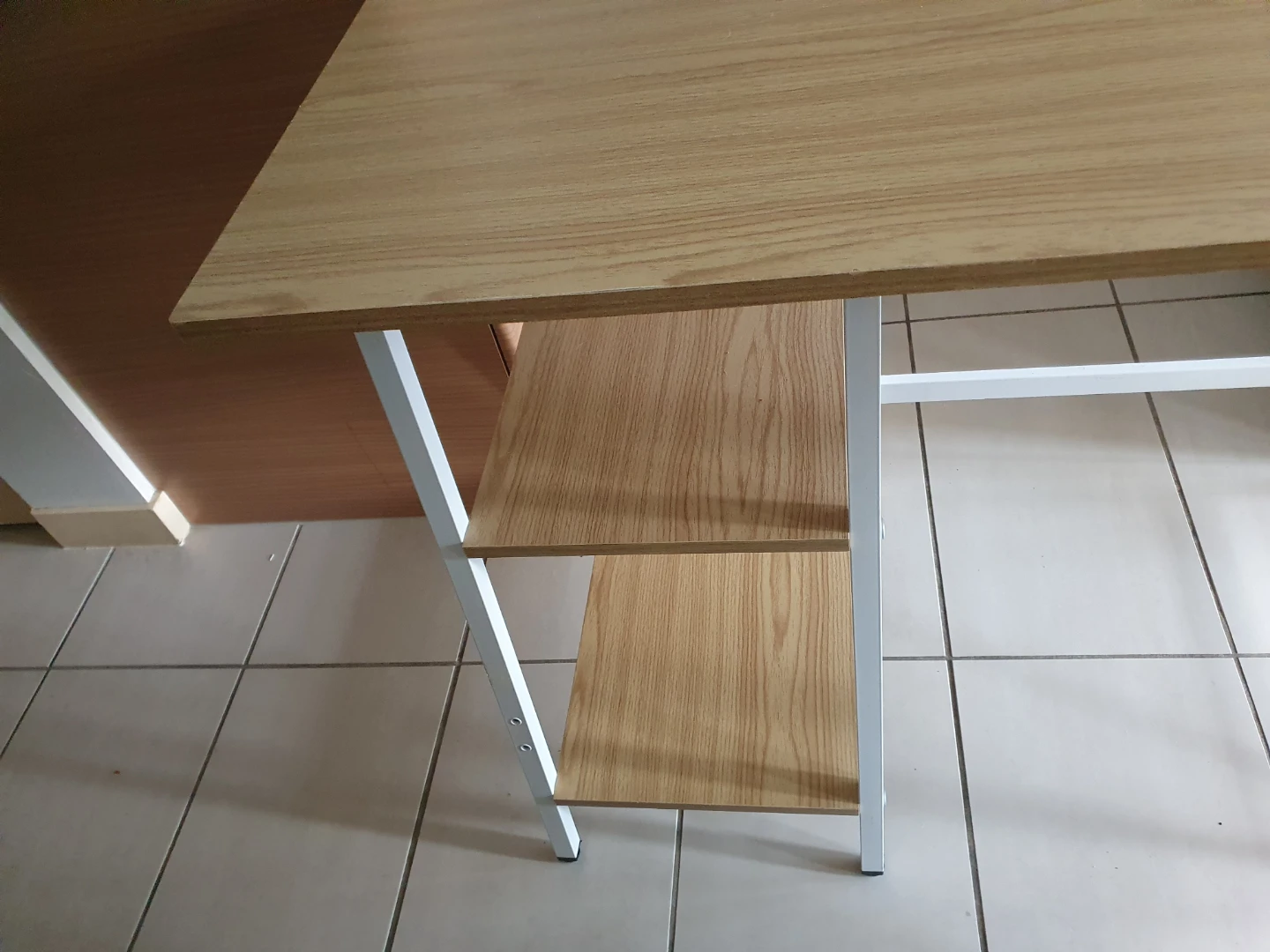 Wood Grain Desk with Shelves - photo 3