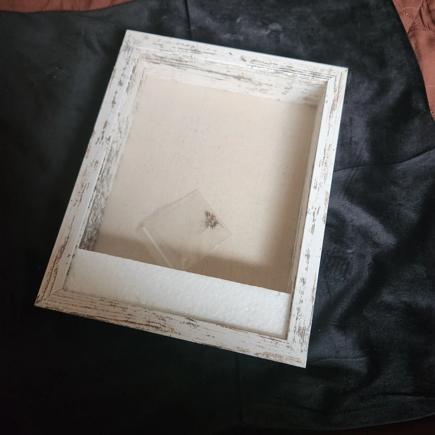 Distressed White Shadow Box Frame