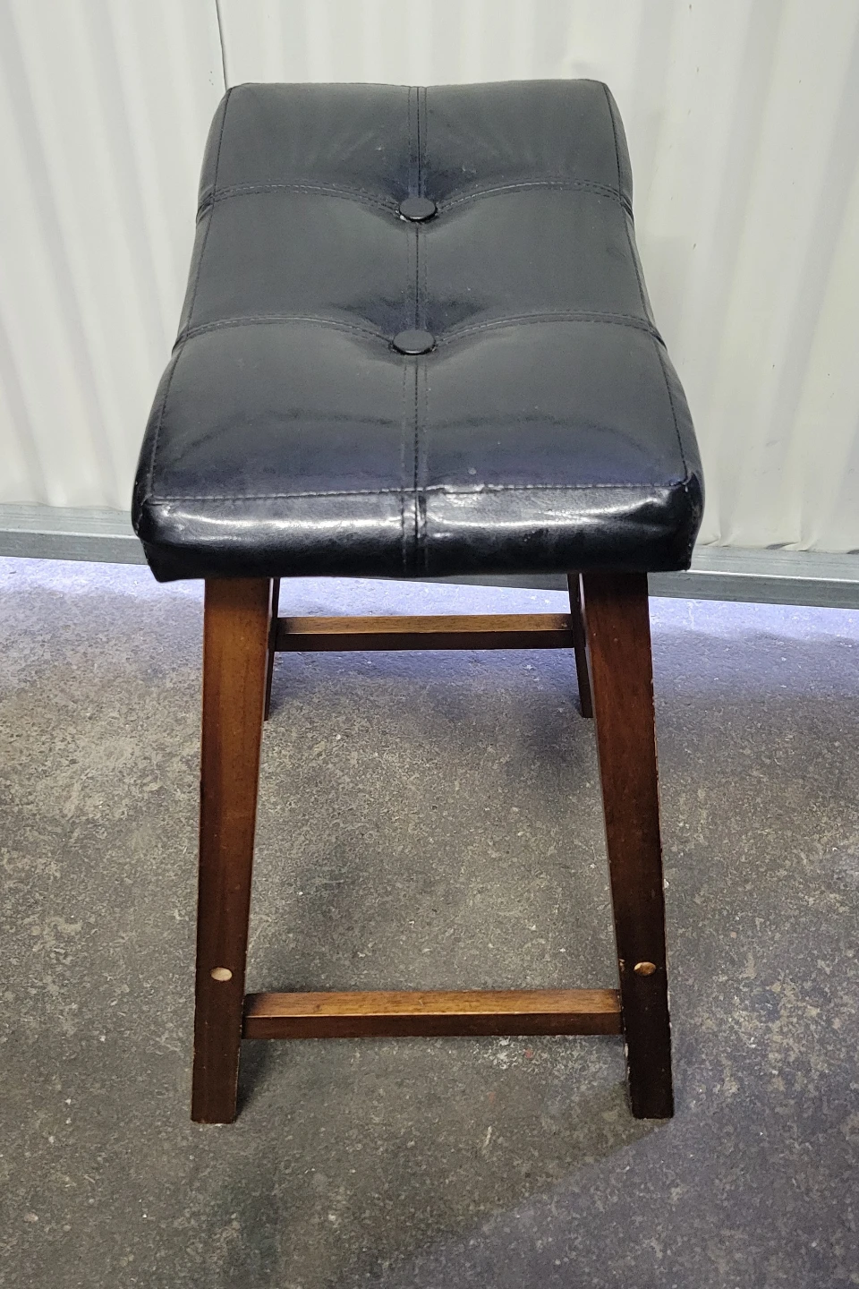 Black Faux Leather Padded Bar Stool - photo 3