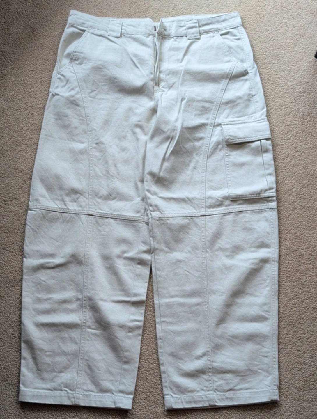 Woolrich Cream Baggy Cargo Pants