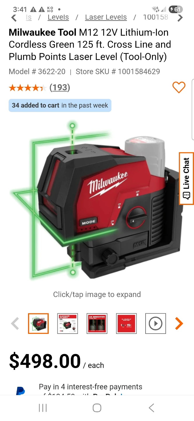 Milwaukee Tool M12 12V Green Laser Level