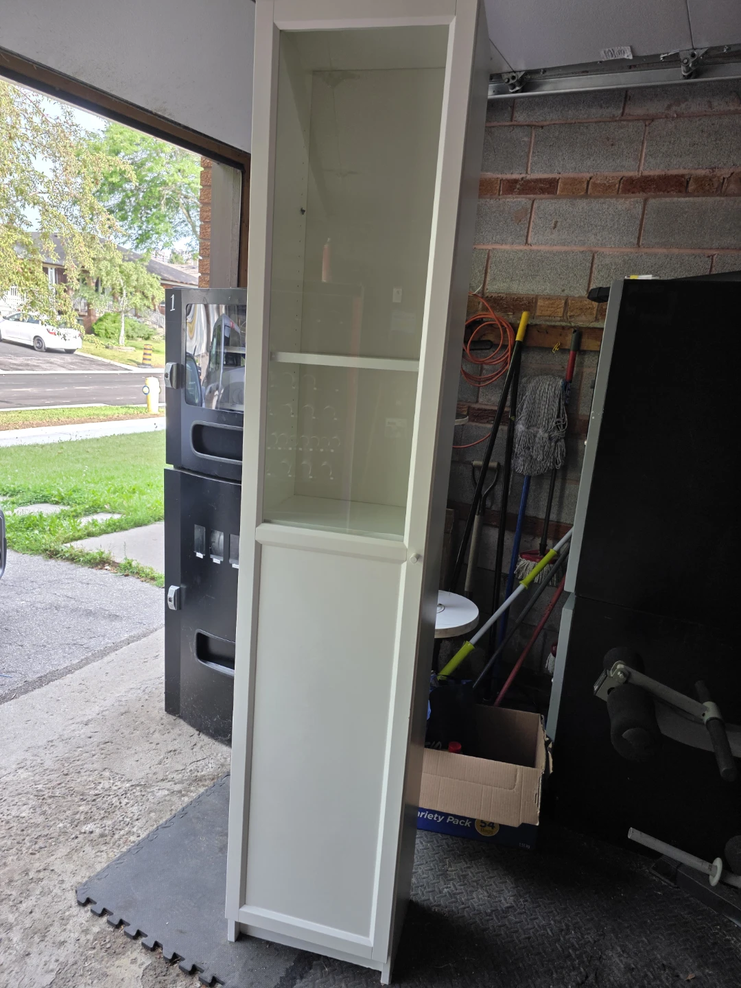 White Tall Cabinet with Glass Door