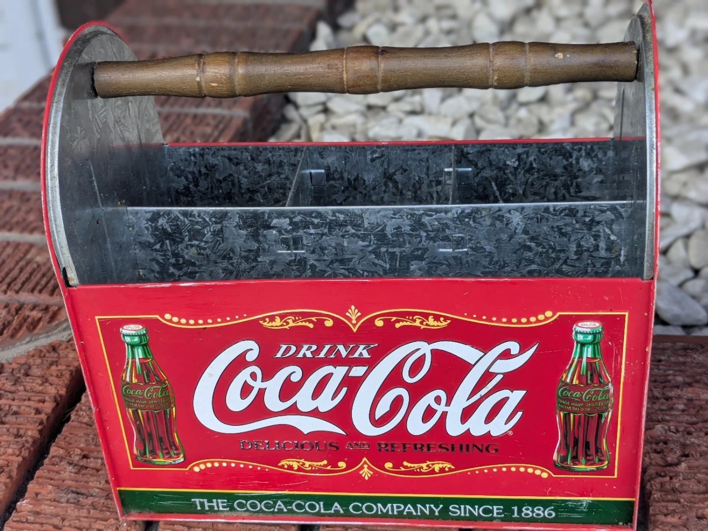 Retro CocaCola  Galvanized Steel 6 pack tote