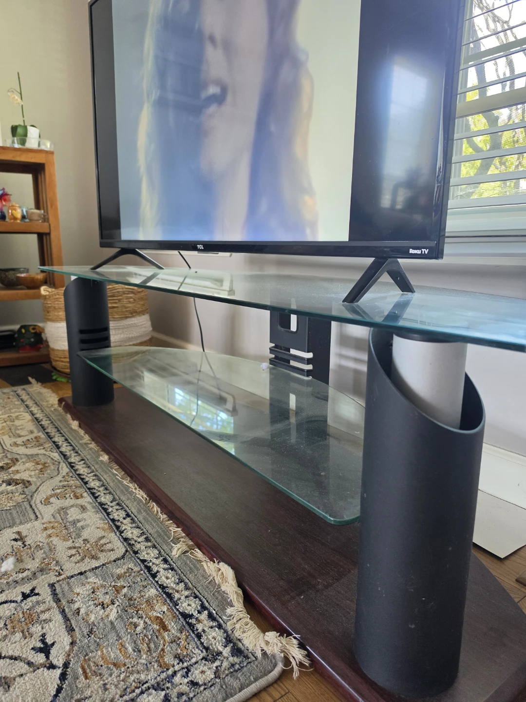 3 Tier Glass and Wood TV Stand - photo 3