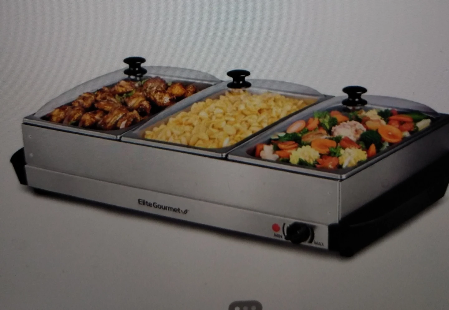 (New) Elite Gourmet Triple Food Warmer Buffet Server - photo 2