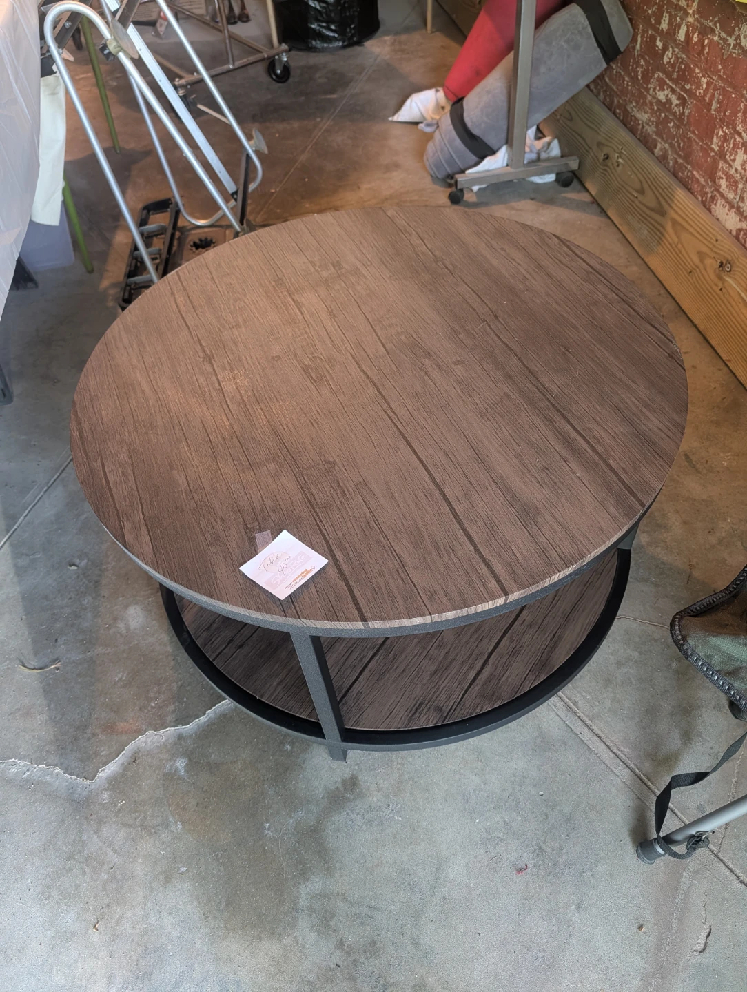 Round Coffee Table with Shelf