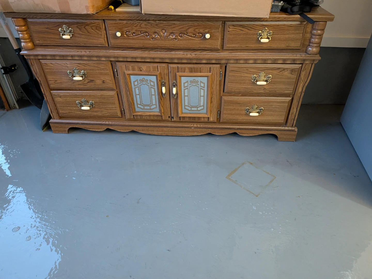 Wooden Dresser with Drawers and Cabinets