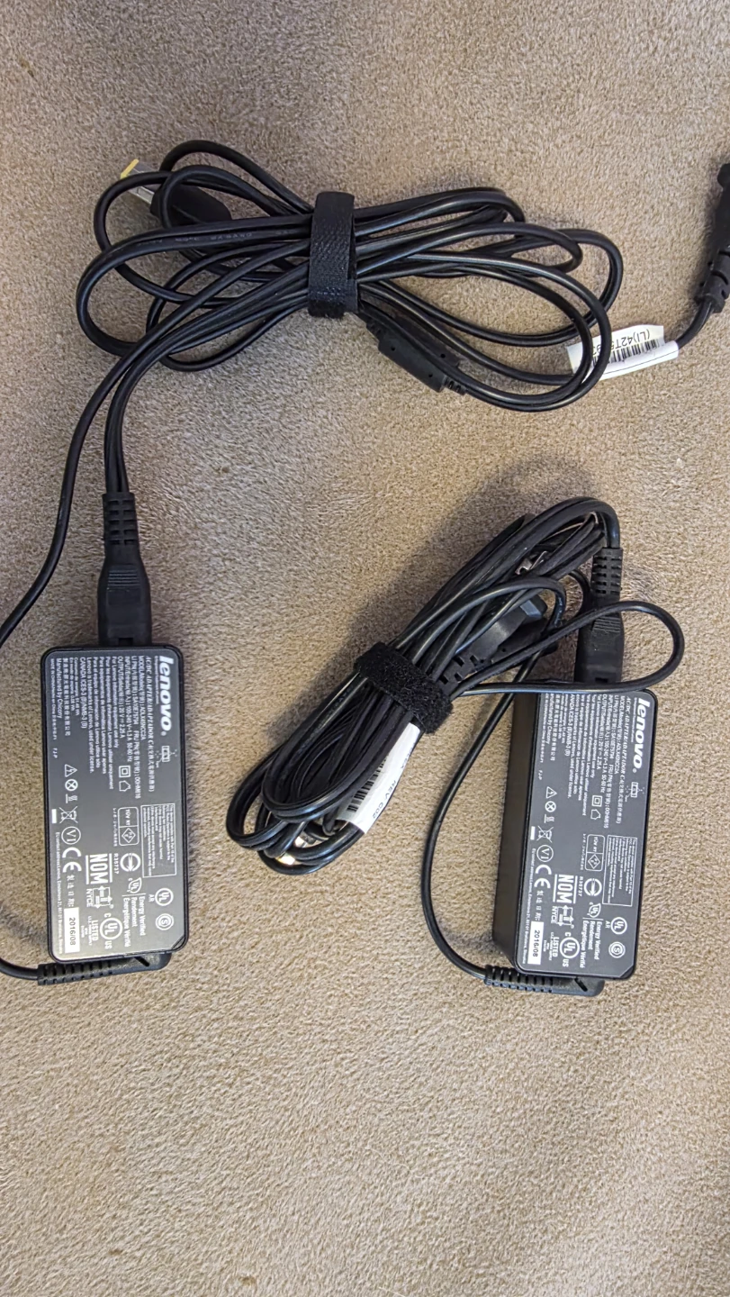 2 x Lenovo Laptop AC Adapters