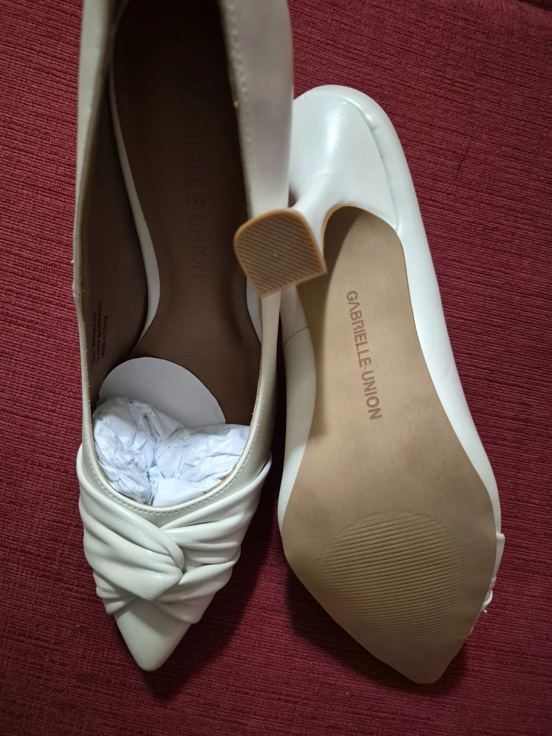 Gabrielle Union creamy colored Knot Heels Size 8.5 - photo 4