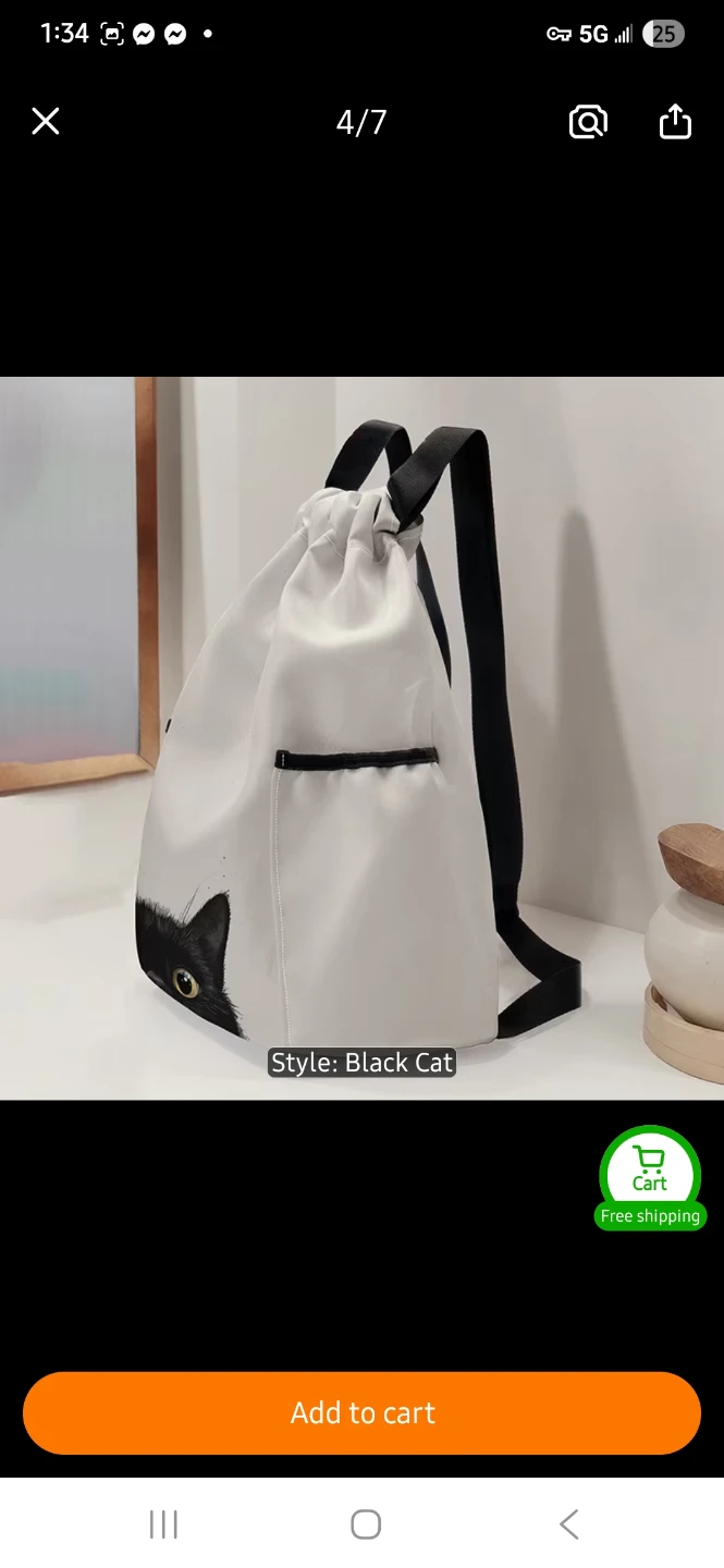 Black Cat Drawstring Bag - photo 4