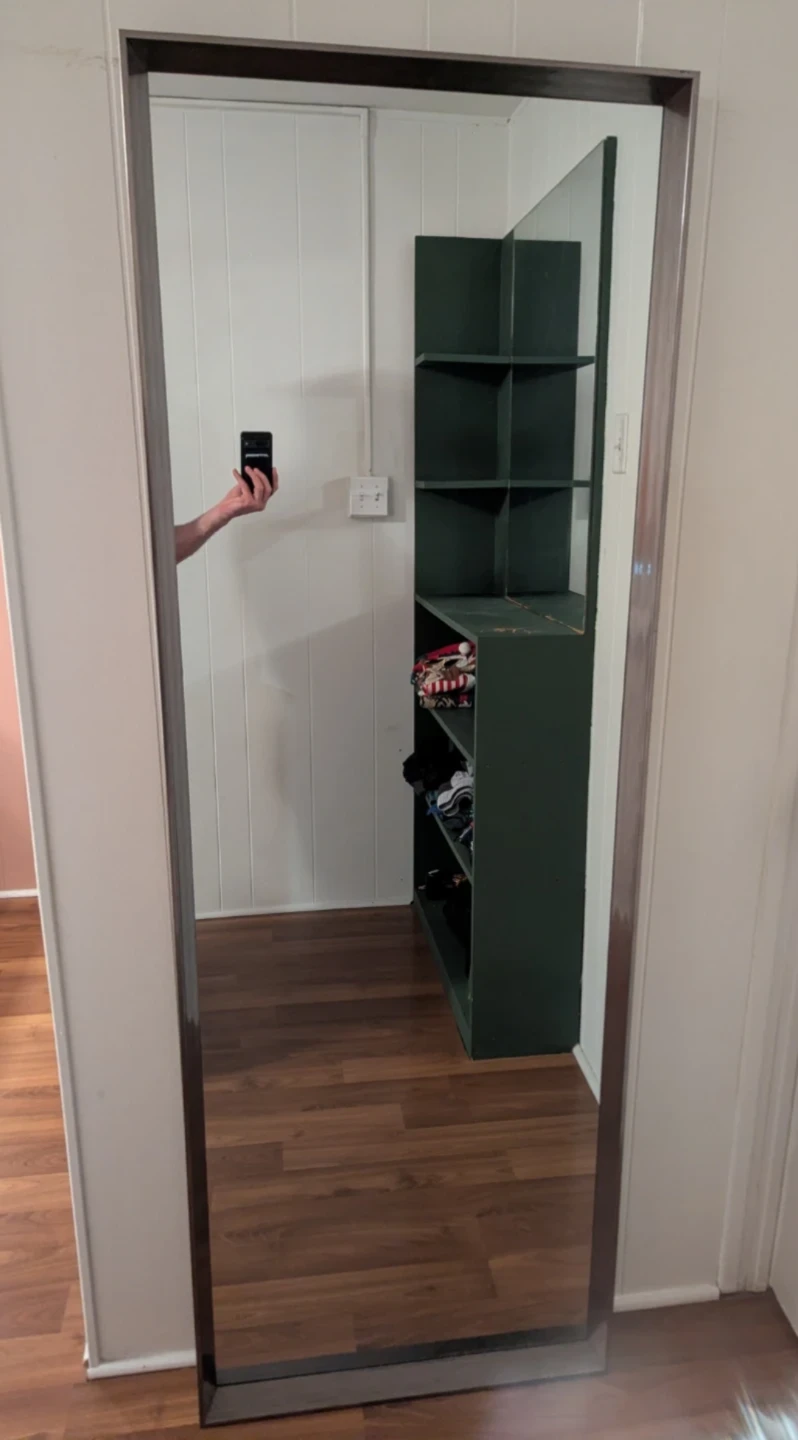 Full Length Mirror with Dark Wood Frame