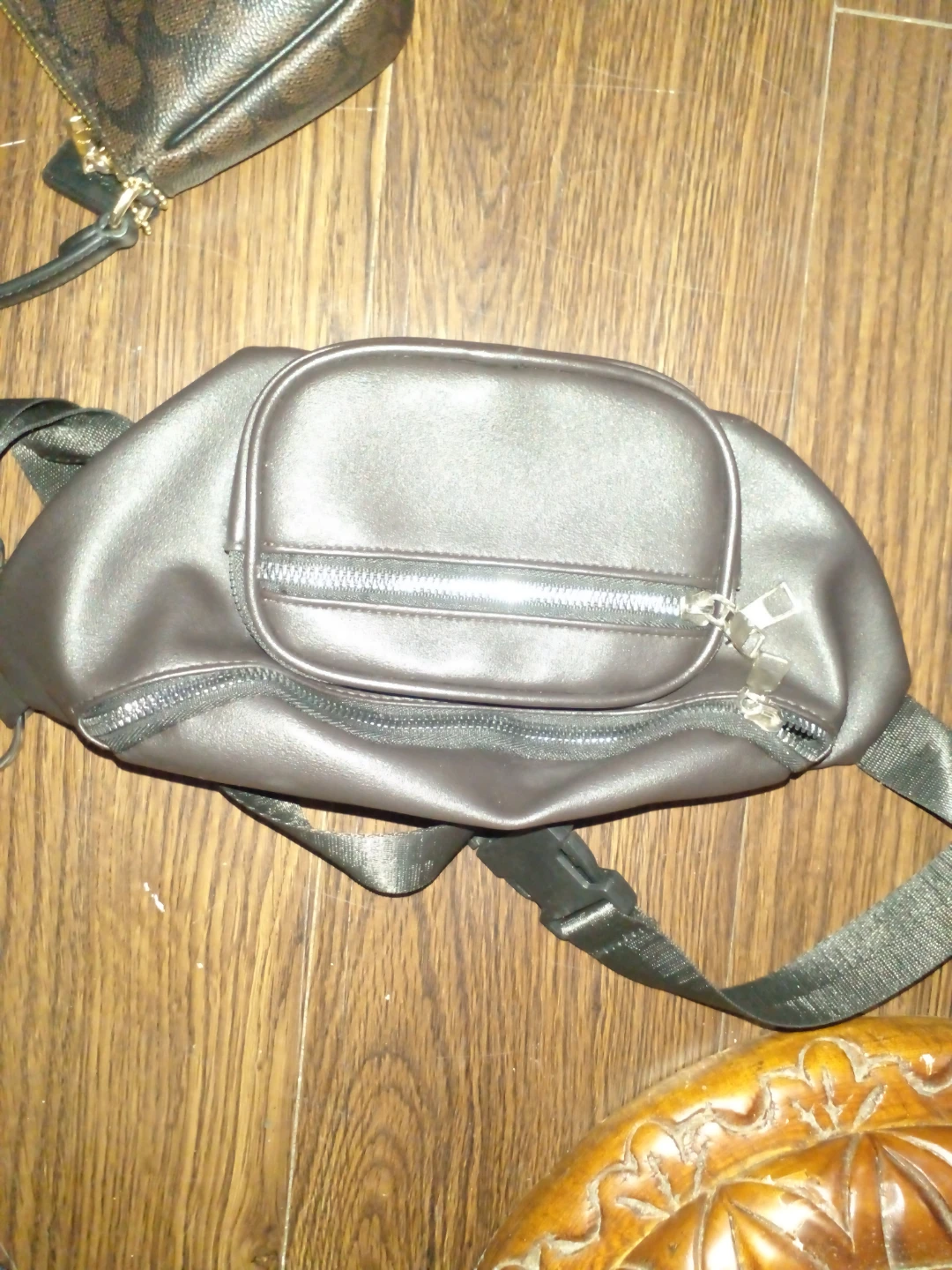 Brown Faux Leather Fanny Pack