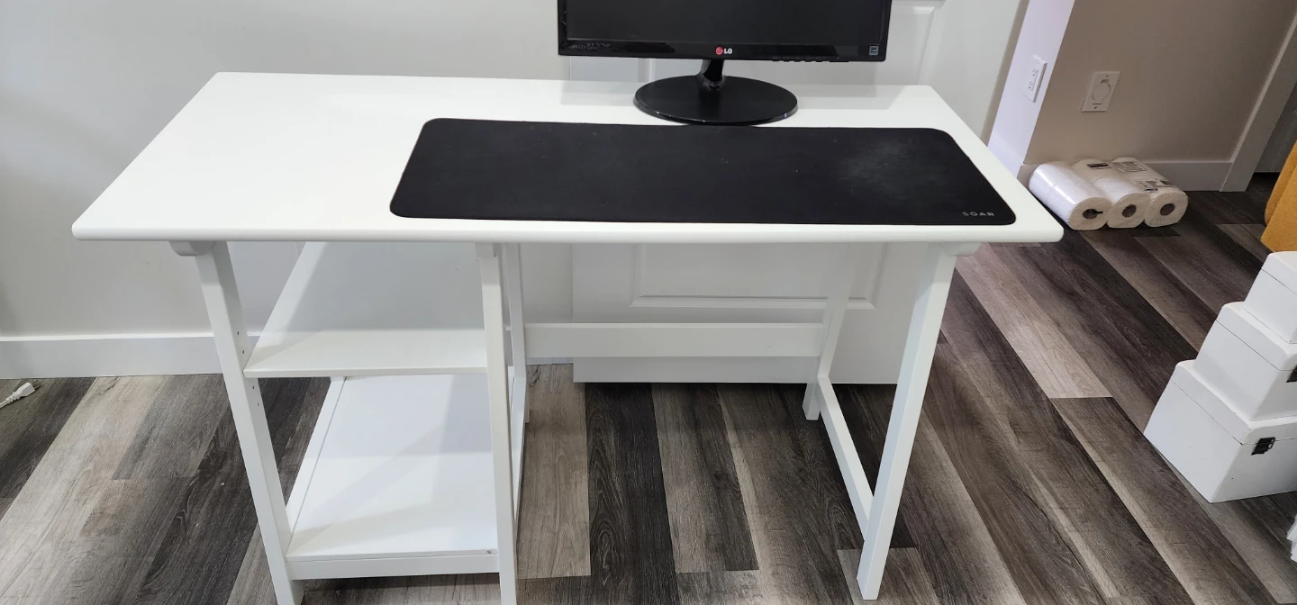 White Desk with Shelving - photo 2