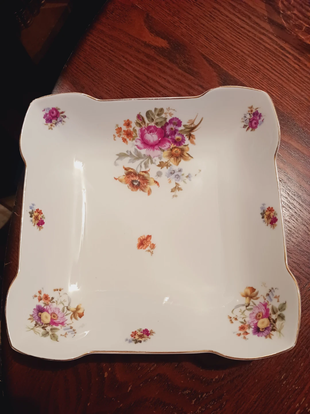 Rosenthal German Porcelain Floral Square Serving Dish
